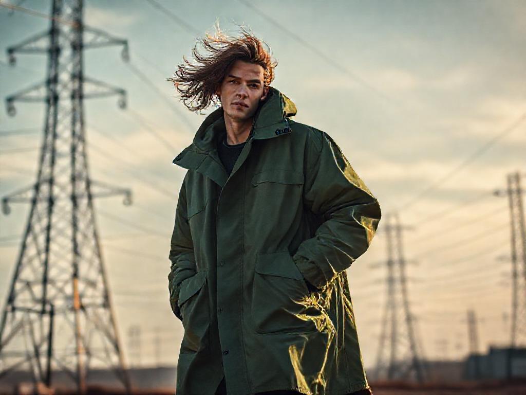 Portrait manteau vert